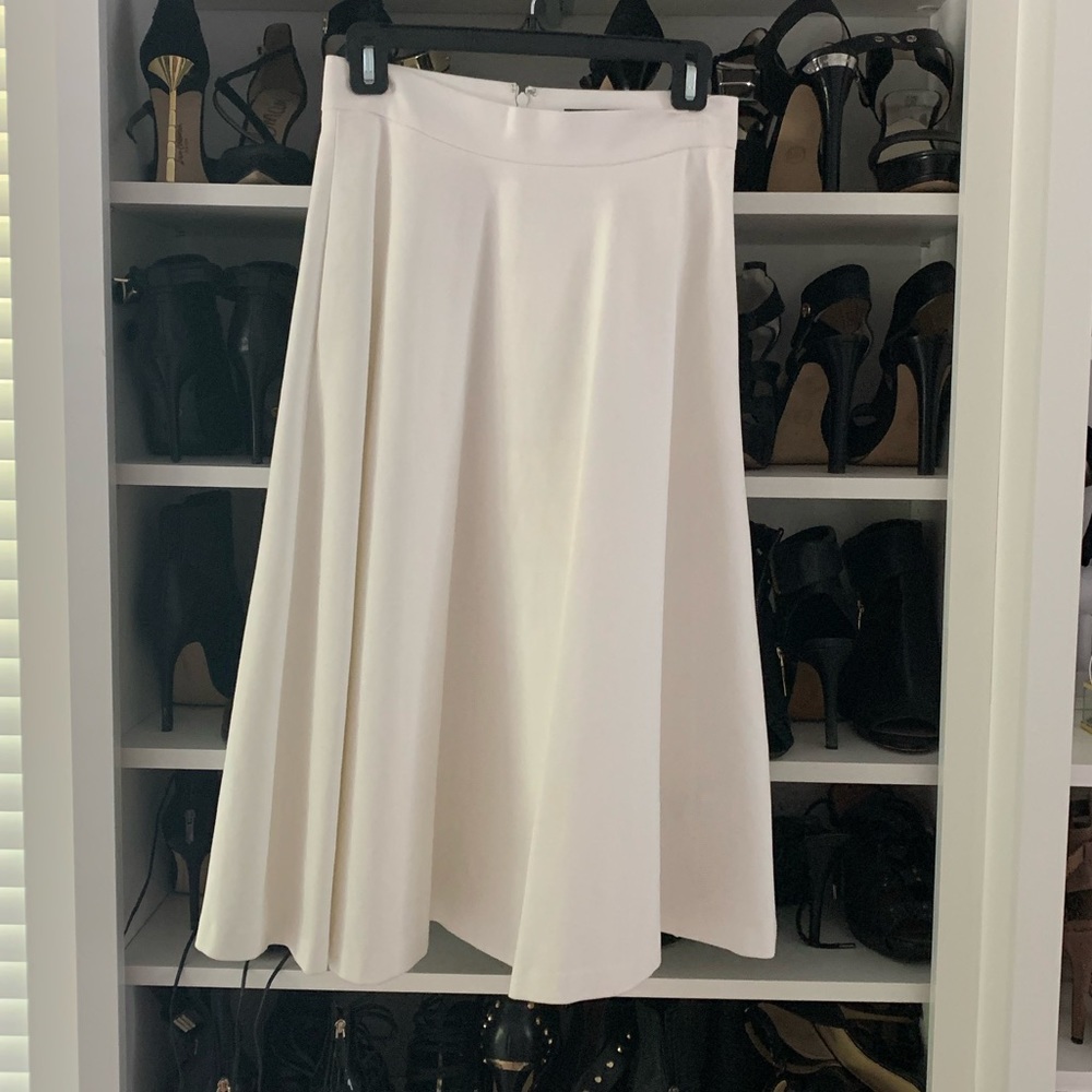 Banana Republic Cream A-Line Midi Skirt